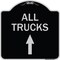 Signmission Driveway All Trucks Move Ahead W/ Up Arrow Heavy-Gauge Aluminum Sign, 18" x 18", BS-1818-24131 A-DES-BS-1818-24131 - alternate 1